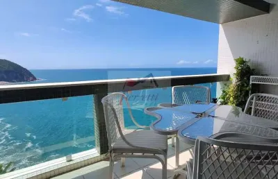 Apartamento com 3 dormitórios com vista oceânica no penhasco das gaivotas, guarujá/sp