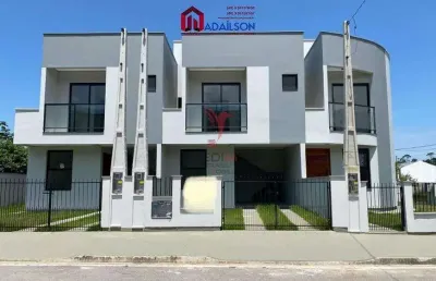 Sobrado em são jose sc com 3 quartos e 3 banheiros à venda, 91 m² por r$ 490.000 cef