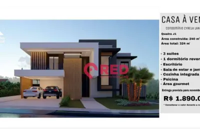 Sobrado com 3 quartos à venda, 240 m² por r$ 2.190.000 - condomínio cyrela landscape - votorantim/sp