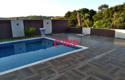 Chácara com 4 quartos para alugar, 2500 m² por r$ 9.880/mês - condomínio village da serra - araçoiaba da serra/sp