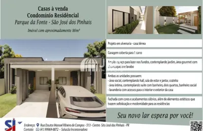 Casa com 3 quartos à venda na rua professor antônio dantas, 1552, parque da fonte, são josé dos pinhais, 86 m2 por r$ 600.000