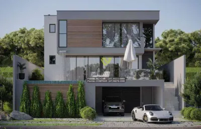 Casa nova a venda no condomínio fechado golden park com 5 suítes, bairro itoupava central - blumenau sc | la vita imóveis