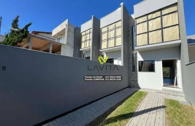 Casa nova a venda com 3 dormitórios, sendo 1 suíte, 135m² área construída, bairro fortaleza alta, blumenau sc | la vita imóveis