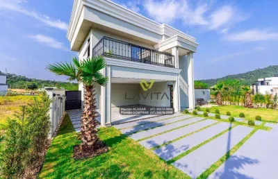 Casa condomínio fechado - venda - 100% mobiliada, com 3 suítes, à venda, 266 m²  - ponta aguda - blumenau/sc