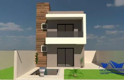 Sobrado na planta com 2 dormitórios e piscina, balneário eliana