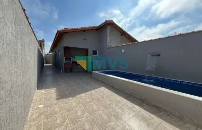 Venda casa 2 quartos, 1 suíte, 2 salas, 3 banheiros em gaivotas, itanhaém-sp com 2 vagas - 65,00 m²