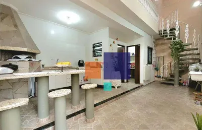 Sobrado com 264m², 03 dormitórios (01 suíte), 03 vagas e churrasqueira - vende-se no parque terra nova ii - sbc