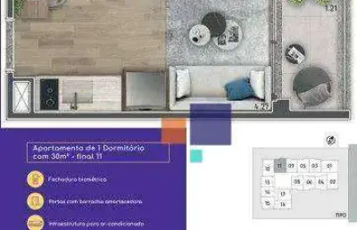 Apartamento tipo studio 28,92m² - vende-se na vila mariana