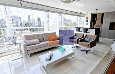 Apartamento a venda com 258m², 3 quartos, 5 banheiros sendo 3 suites e 4 vagas - vila cordeiro