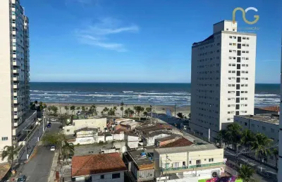 Apartamento vista mar com 2 dormitórios à venda, 66 m² por r$ 450.000 - mirim - praia grande/sp