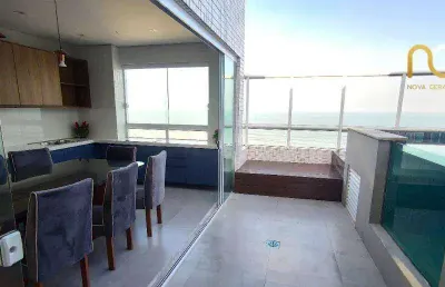 Cobertura duplex com piscina e vista mar - alto padrão - 04 dormitorios - 03 vagas de garagem - 50 mts da praia - vila assunção/praia grande-sp