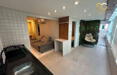 Apartamento garden de alto padrão com 2 dormitórios à venda, 78 m² por r$ 850.000 - vila guilhermina - praia grande/sp