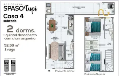 Sobrado com 2 dormitórios à venda, 52 m² por r$ 342.000,00 - tupi - praia grande/sp