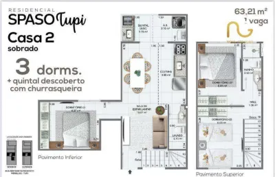 Casa com 3 dormitórios à venda, 63 m² por r$ 397.000,00 - tupi - praia grande/sp