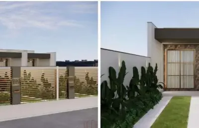 Geminado planta baixa com 3 quartos, possui 73m² e  2 vagas de garagem.