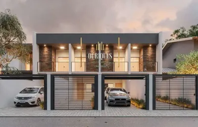 Geminado com 88m², 2 suítes amplas com sacada e 2 vagas de garagem descoberta.