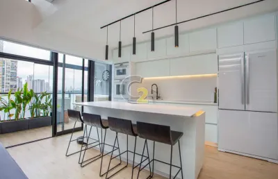 Apartamento mobiliado à venda no campo belo com 1 quarto suíte, 2 vagas