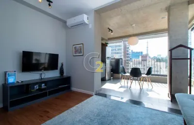 Studio mobiliado á venda no jardim américa com 1 quarto sem vaga 28m2
