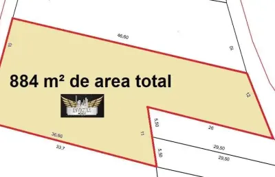 Terreno residencial para comprar, 884m² - jardim santo antônio, santo andré/sp.