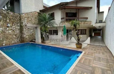 Sobrado alto padrão com 3 suítes para alugar, 495m² - campestre, santo andré/sp.