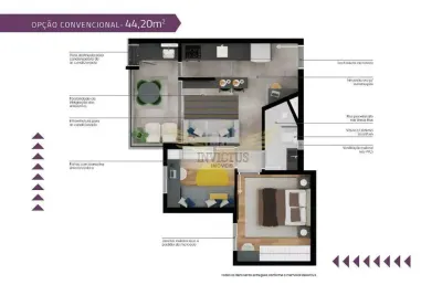 Apartamento na planta com 2 quartos para comprar no edificio zanetti, 44m² - centro de santo andré/sp.