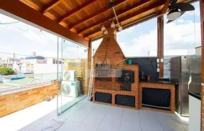 Cobertura sem condomínio mobiliada com 2 quartos para comprar, 90m² - vila scarpelli, santo andré/sp.