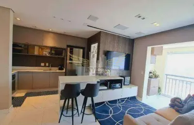 Apartamento semi mobiliado com 3 quartos club view residencial para comprar, 83m² - vila américa, santo andré/sp.