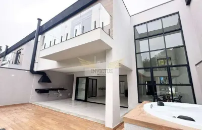 Sobrado em condomínio fechado de alto padrão com 4 suítes para comprar, 399m² - represa, ribeirão pires/sp.