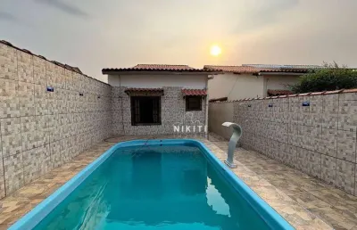 Casa com 3 quartos, sendo 1 suíte, piscina e churrasqueira, a 100 metros da praia – guaratiba, maricá
