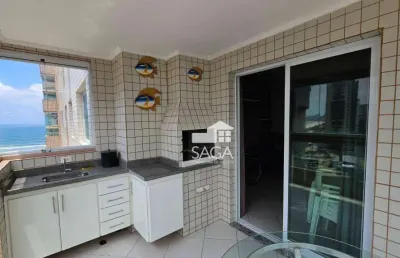 Apartamento pé na areia com vista mar e 1 dormitório à venda - 75 m² por r$ 480.000 - bairro aviação, praia grande/sp
