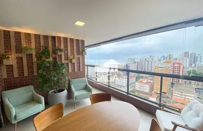 Apartamento 3 suítes, mobiliado e com vista mar na guilhermina