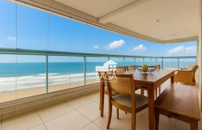 Frente mar e mobiliado! apartamento com 3 dormitórios à venda, 111 m² - boqueirão - praia grande/sp