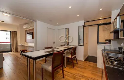 Flat mobiliado, 1 dormitório, 54 m² privativos, 75m² total, à venda por r$ 595.000 - centro - curitiba/pr