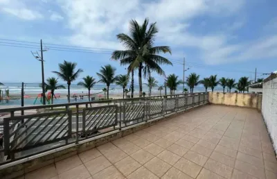 Casa isolada no solemar de frente ao mar, 3 dormitórios, edícula, só em praia grande.