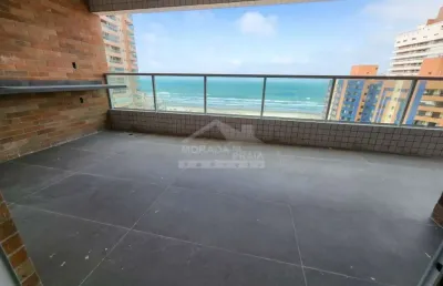 Apartamento na aviação com linda vista ao mar, 2 dormitórios, 2 vagas, lazer, só na praia grande.