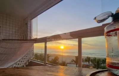 Apartamento frente mar na mirim, 2 dormitórios, lazer, confira em praia grande.