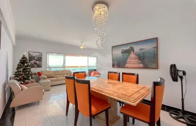 Apartamento alto padrão frente mar na aviação, 3 suítes, lazer, confira em praia grande.