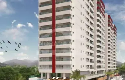 Apartamento em prédio frente ao mar no caiçara, 2 dormitórios, 1 suíte, vista mar em praia grande.