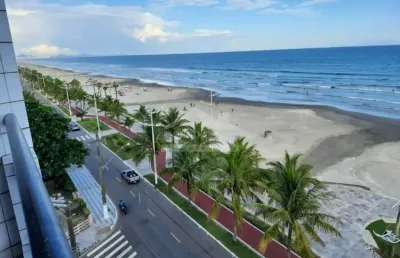 Apartamento frente ao mar e mobiliado no solemar, 3 dormitórios, só na imobiliária em praia grande.