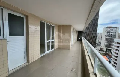 Apartamento na aviação, 3 suítes, varanda gourmet, 2 vagas, só na em praia grande.