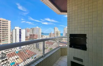 Cobertura vista mar na aviação, 3 dormitórios, 2 vagas, sacadas, lazer, confira em praia grande.
