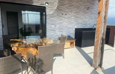Apartamento enorme no caiçara, 3 dormitórios, sacadas, espaço gourmet, confira em praia grande.