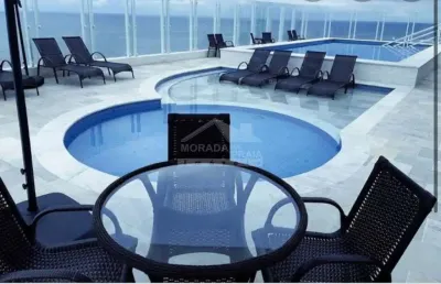 Apartamento de 03 suítes com vista definitiva para o mar no bairro aviação em praia grande.