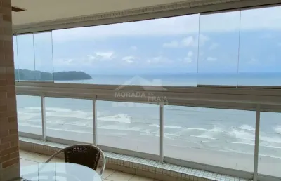 Apartamento frente ao mar na guilhermina,3 dormitórios. confira na imobiliária em praia grande.
