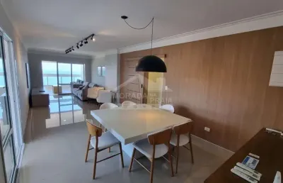 Apartamento mobiliado e vista mar no forte, 4 dormitórios, 3 vagas, lazer, confira em praia grande.