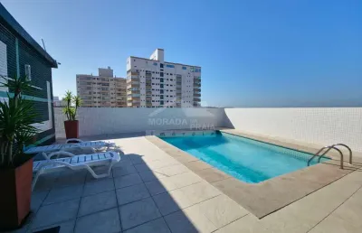 Lindo apartamento vista mar na aviação, 1 dormitório, lazer, confira em praia grande.