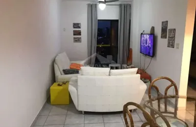 Apartamento mobiliado e vista livre no forte, 2 dormitórios, sacada, confira em praia grande.