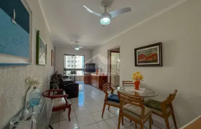 Apartamento vista mar e semi mobiliado na guilhermina, 2 dormitórios, confira na praia grande.