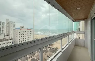 Apartamento semi mobiliado e vista lateral mar na aviação, 2 dormitórios, confira em praia grande.