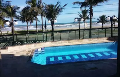 Apartamento vista mar no caiçara, 3 dormitórios, sacada, confira na imobiliária em praia grande.